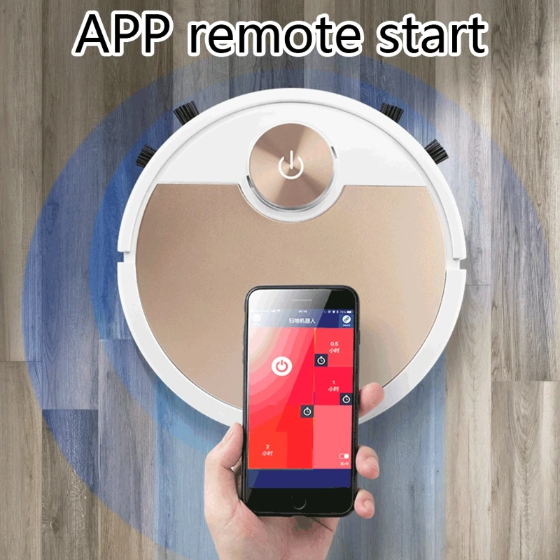 

Wireless Auto Vacuum Cleaner 2.7'' Super Thin APP Control Auto Cleaning No Dead Ends Wet/Dry Use Rechargeable for Home