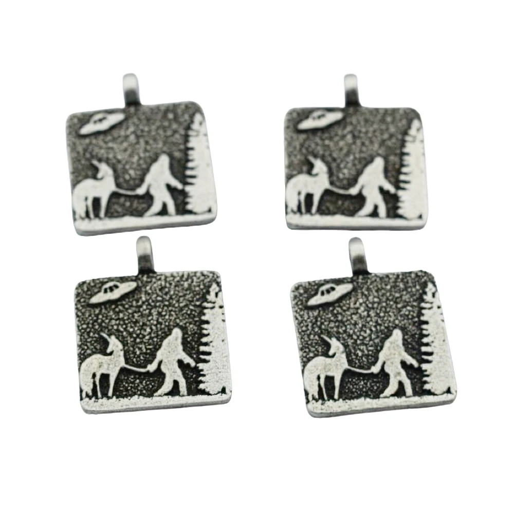 20pcs Sasquatch Bigfoot pendant charm Forest Alien Spaceship Science Fiction Mysterious charms Jewelry for women man Accessories - купить по