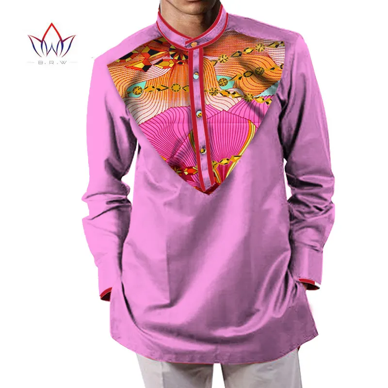 Летняя мужская африканская одежда dashikis camisa masculina батик Печать Топы мужские натуральный хлопок рубашки BRW WYN232