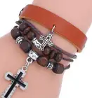 4 шт., кожаные браслеты для мужчин и женщин