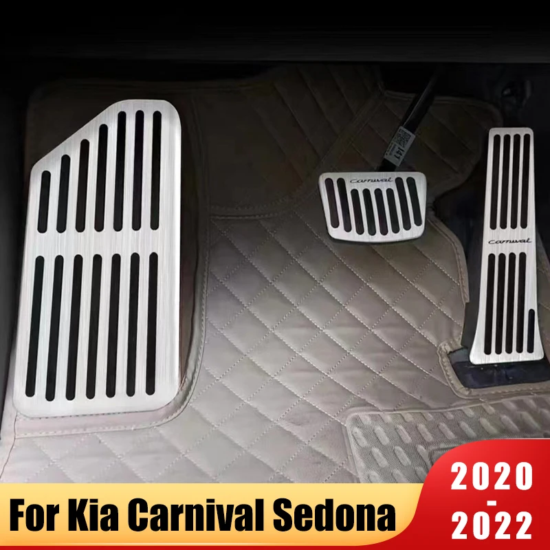 Auto Car Pedals Foot Accelerator Fuel Brake Footrest Pad Plate Cover For Kia Carnival Sedona MPV KA4 2020 2021 2022 Accessories