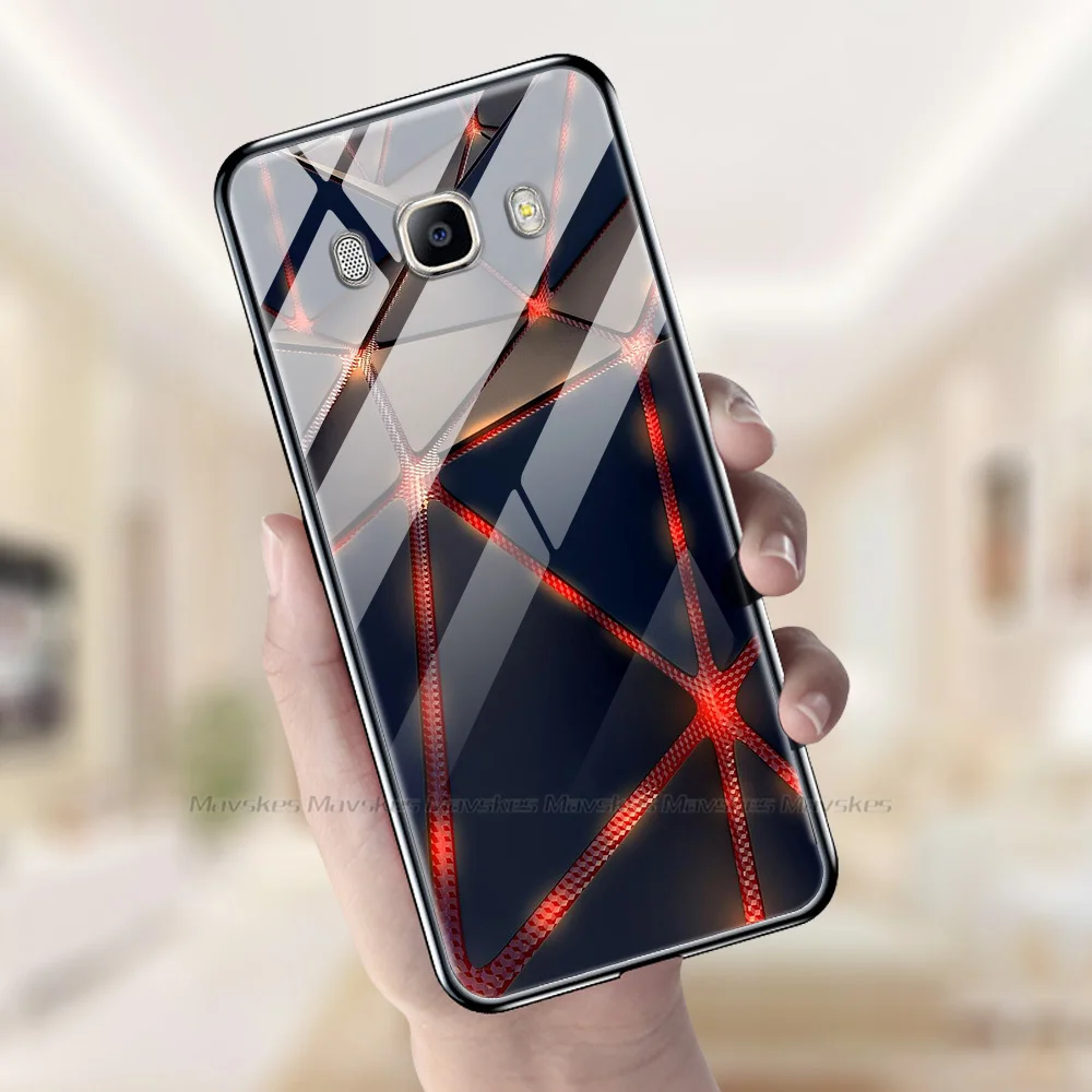 Чехол 5 дюйма для Samsung J7 2016 чехол со стеклянной задней крышкой Жесткий Galaxy