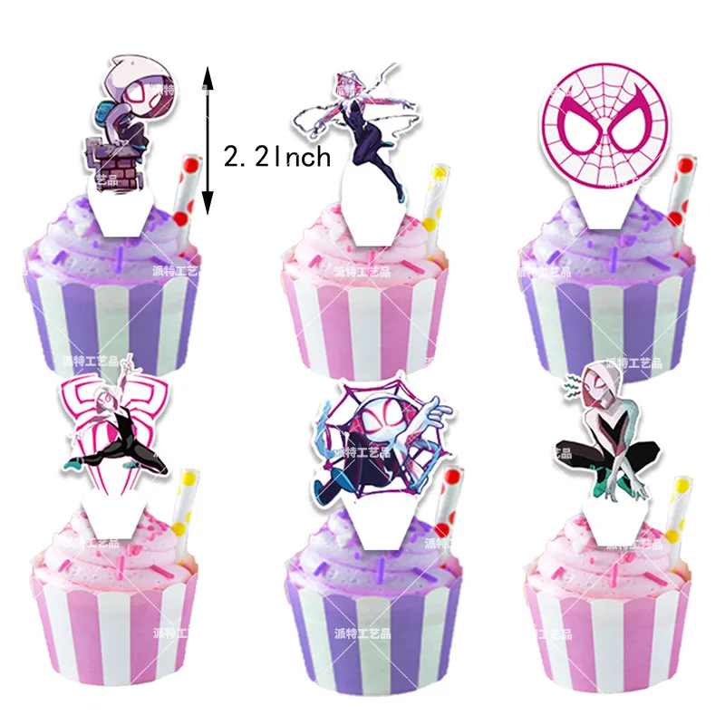 Avengers Marvel Super Hero Female Spiderman Birthday Party Pink Banners Cake topper Balloons Party Decor Baby Shower Kids Toys images - 6