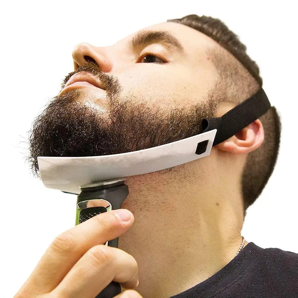 

White Plastic Beard Shape Ruler Outline Styling Tool Grooming Face Trim Shaving Template Care S7T8