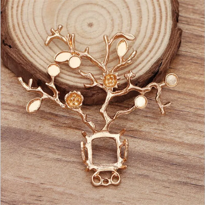 

SIXTY TOWFISH 6 Pieces DIY Jewelry Accessories 58*56mm Alloy Ancient Retro Style Materials Flower Charms