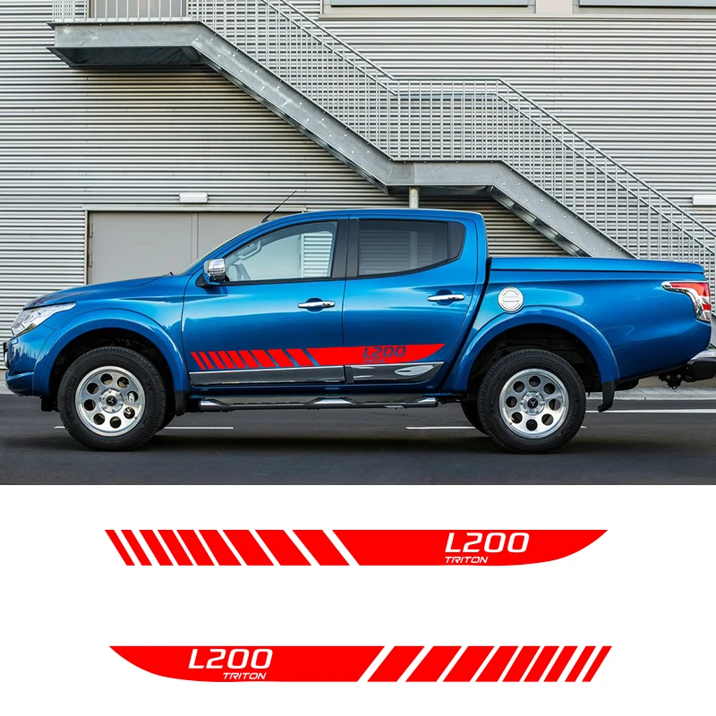 Гоночные полосы для Mitsubishi L200 Triton Графический автомобиль Стайлинг Дверь боковая