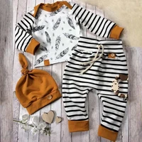 baby striped outfits 3pcs sets bebe inner wear suits infan sleepwear sets toddler home wear nightwear casual cotton clothing set