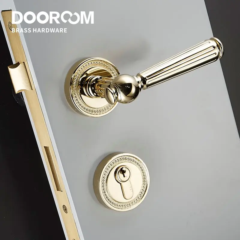 Дверной рычаг Dooroom из латуни для виллы спальни золотого черного цвета хром Новый