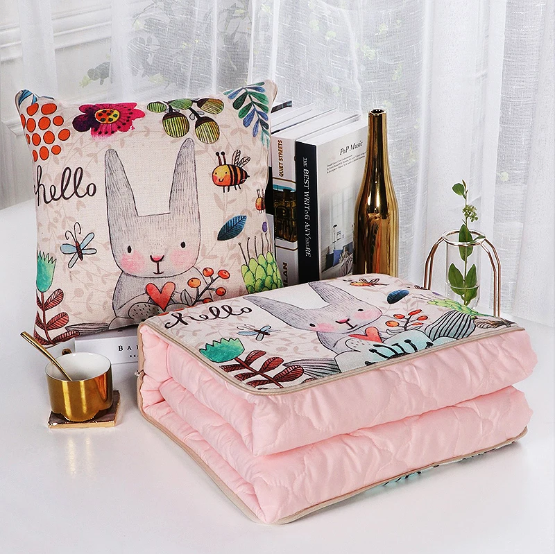 2 в 1 скандинавский мультфильм складное лоскутное одеяло квадратная подушка с