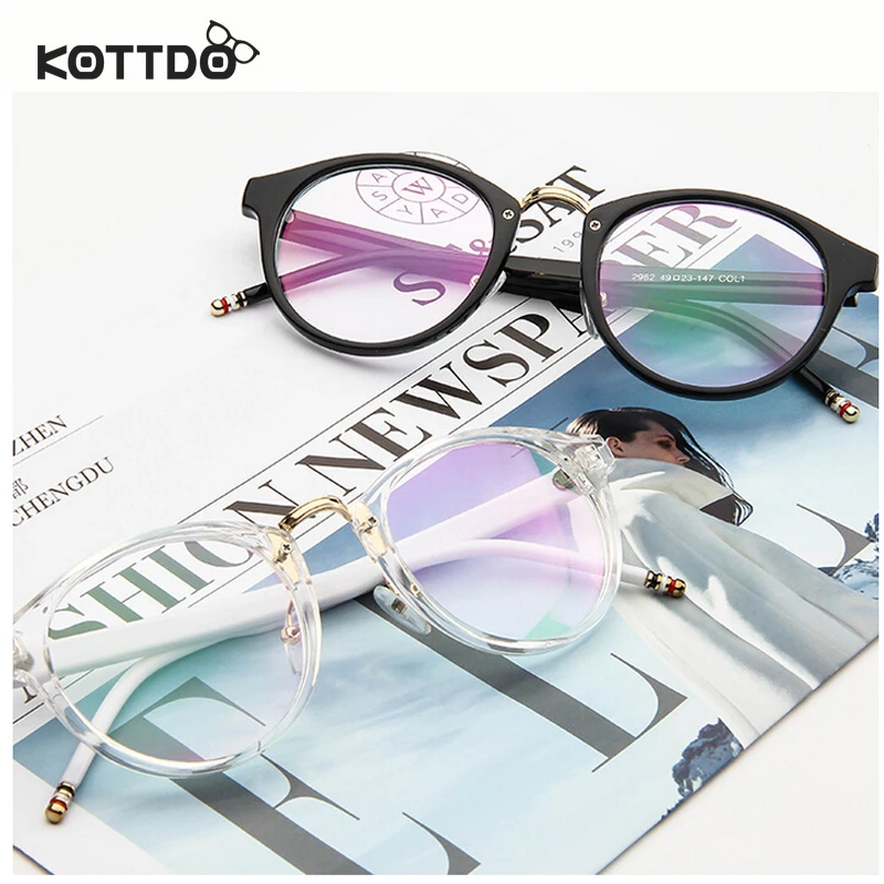Круглые ретро очки KOTTDO в винтажном стиле для глаз оптические оправы мужчин и