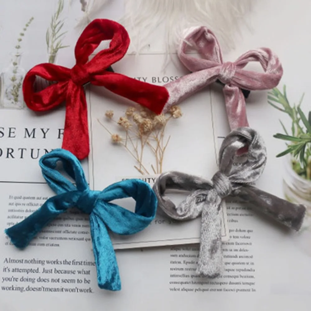 

Korean High-end Velvet Bow Children's Hairpin Ladies Temperament Baby Bangs Clip Side Clip Ladies Hair Accessories