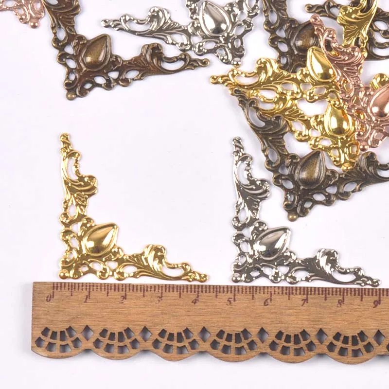 20 шт. серебристые/золотистые/бронзовые металлические защитные углы для книг