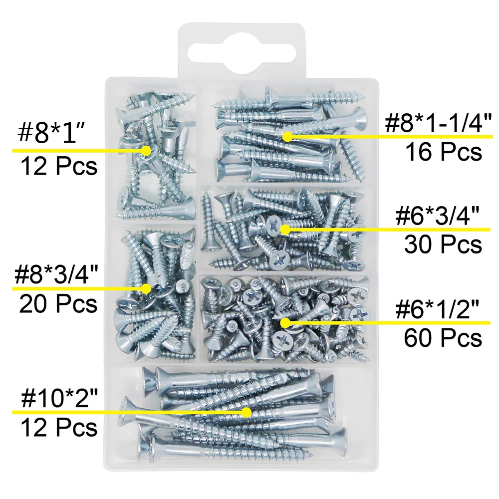 150 шт. набор инструментов для деревянных винтов с футляром хранения