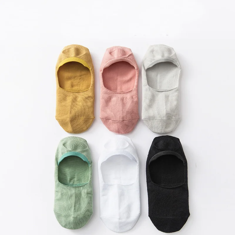 100% хлопок невидимые женские носки короткие мягкие силикагелевые