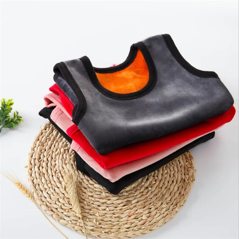 

Thicken Warm Waistcoat Boys Girls Vest 2019 Autumn Winter Plus Velvet Vest for Kid Sleeveless All-match Children Clothing 4-12 Y