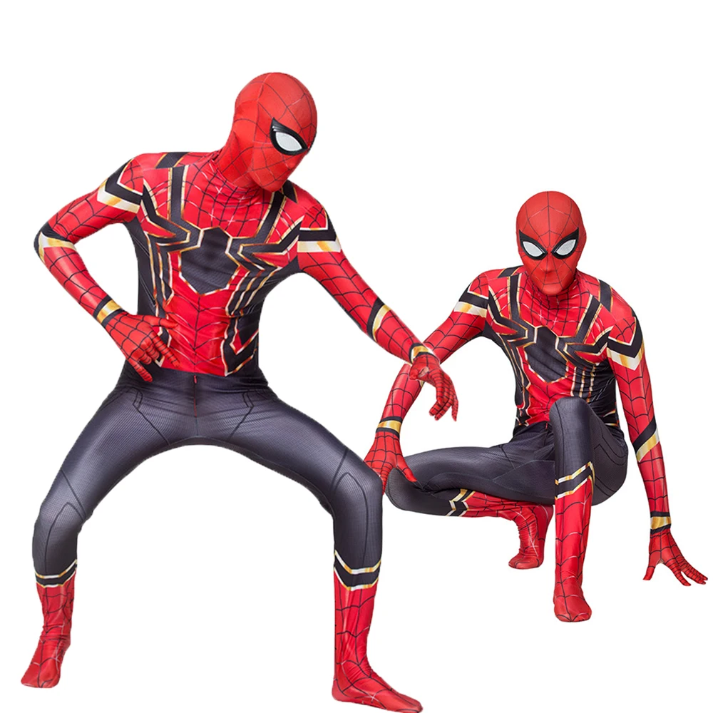 

New Children Raimi Spider Costume Cosplay Man Halloween Costume Jumpsuit White Spider Boy Bodysuit Set Party Dress Free Shipping
