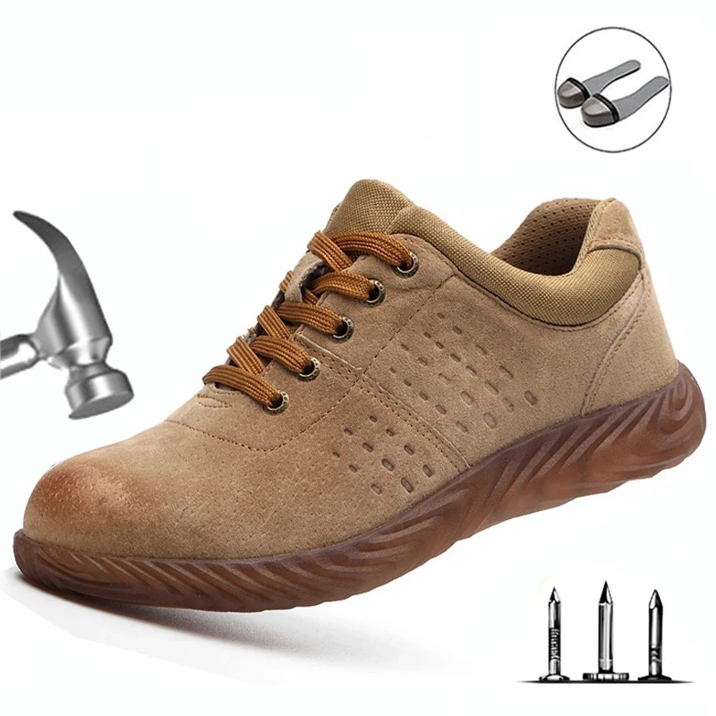 

Work shoes anti-extrusion welding machine steel toe anti-stab and anti-skid tendon 38-45