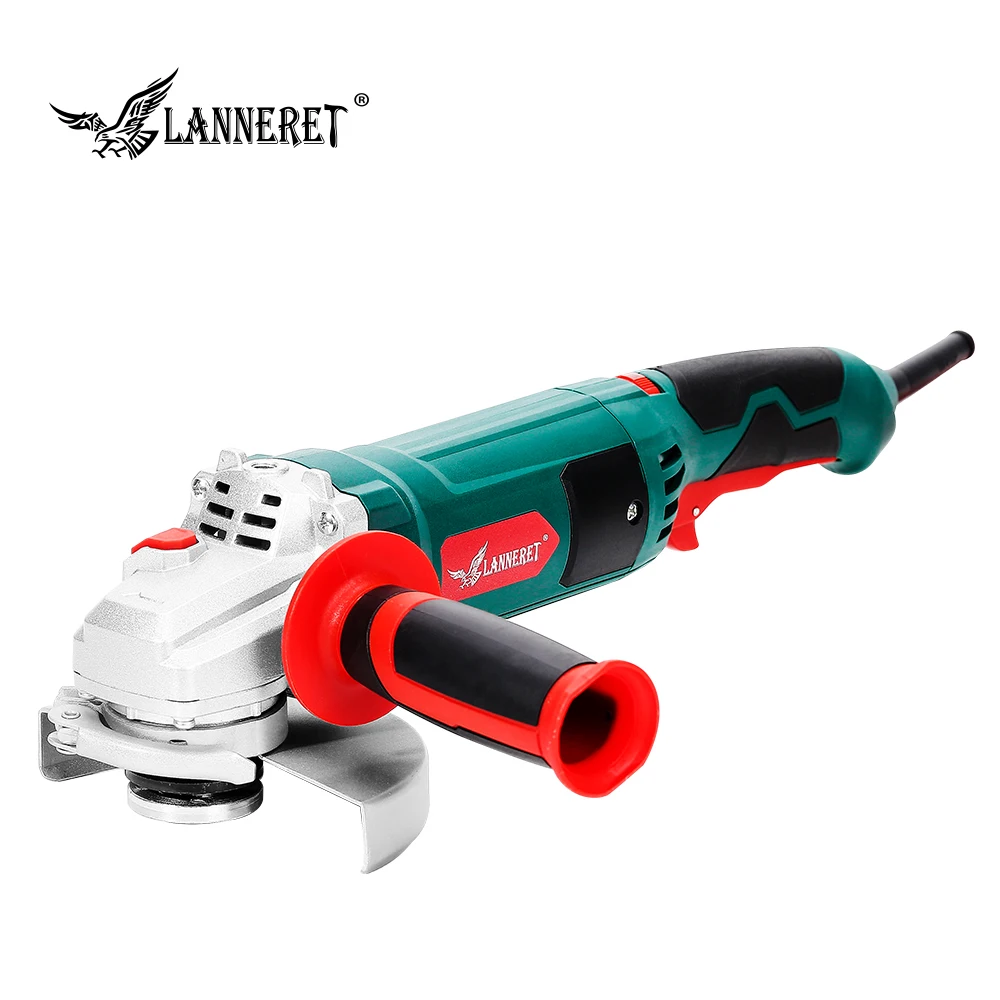 LANNERET Electric Angle Grinder 1050W 125mm Variable Speed 3000-10500RPM Toolless Guard for Cutting Grinding Metal or Stone Work