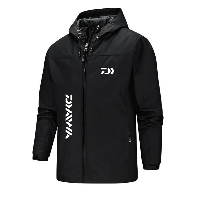 

Daiwa Letter Printing 2021New Men's Zipper Hooded Jacket Spring Autumn Casual Outdoor Street Windbreaker Basic Windproof Jacket
