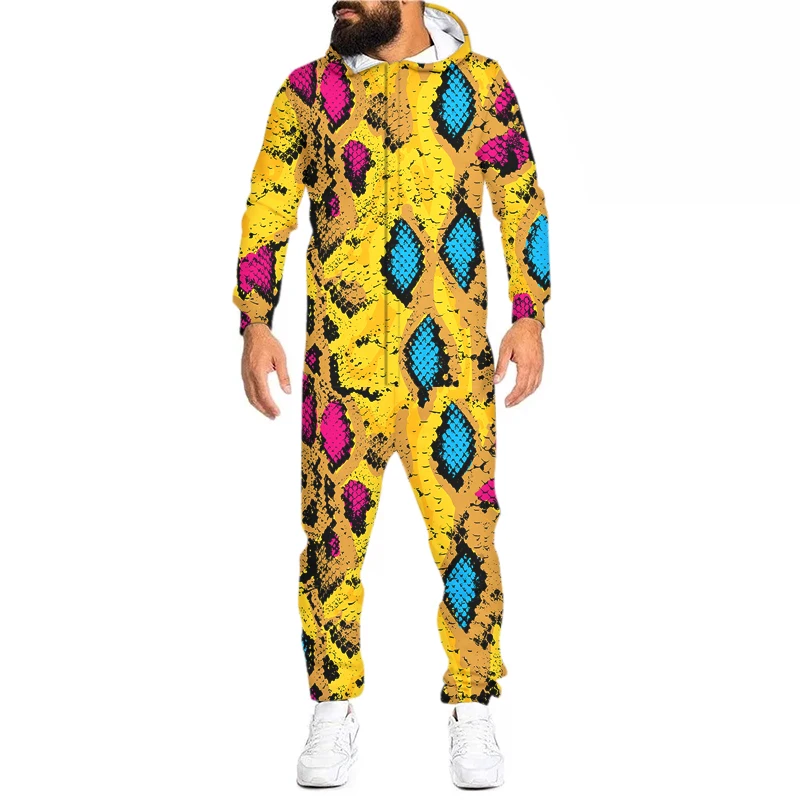 3D Colorful Snake Skin Printing Loungewear Pajamas Unisex Loose Hooded Zip Open Sleepwear Onesies For Adult Jumpsuits Wholesale
3D Colorful Snake Skin Printing Loungewear Pajamas Unisex Loose Hooded Zip Open Sleepwear Onesies For Adult Jumpsuits Wholesale