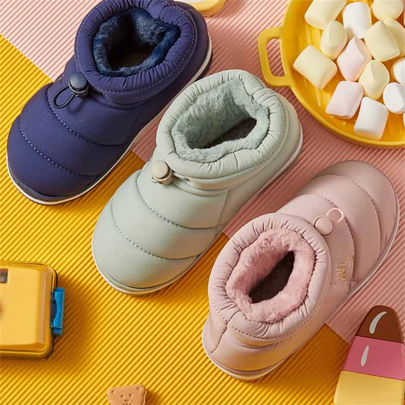 New Children Winter Boots 2021 Kids Outdoor Snow Shoes Boys Warm Plush Thicken Shoes Indoor Home Boot Fashion Girls Boys Shoes