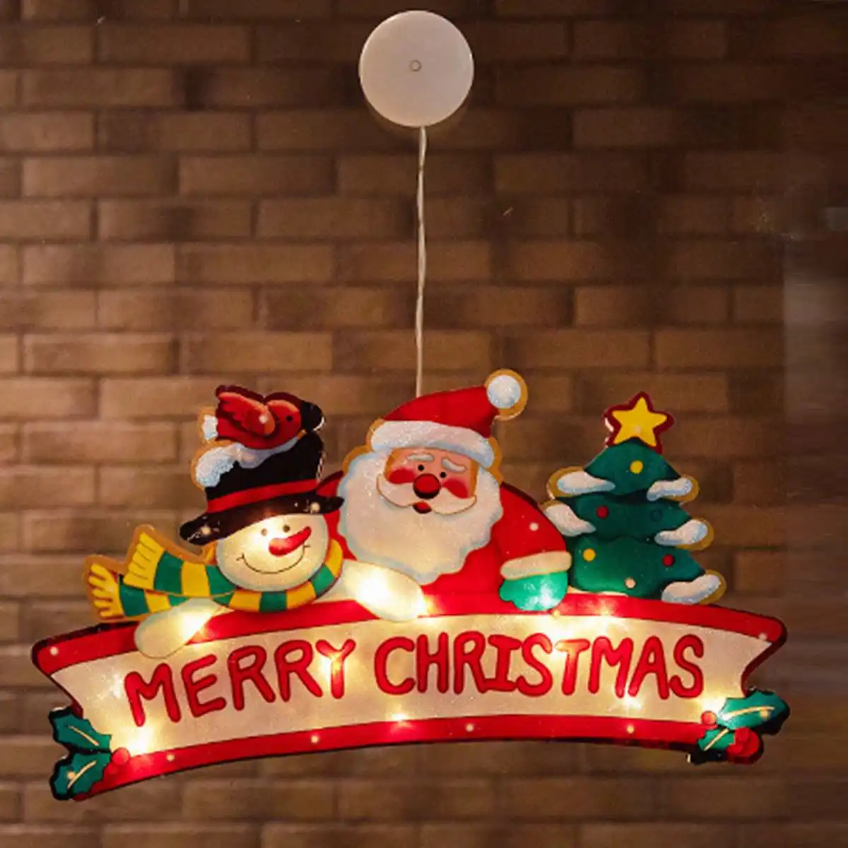 

LED Christmas Decor Light Waterproof Santa Claus Window Hanging Lamp with Suction Cup Home Decor for Xmas Courtyard Party