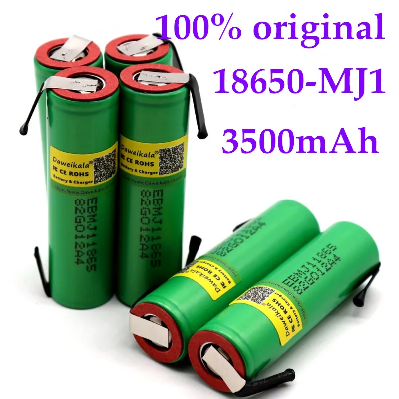 

40-10PCS 100% Original INR 18650 MJ1 3500 MAH 10A DESCARGA li-iony MJ1 18650 bateria C Lula de 3500 MAH baterias + DIY nicke