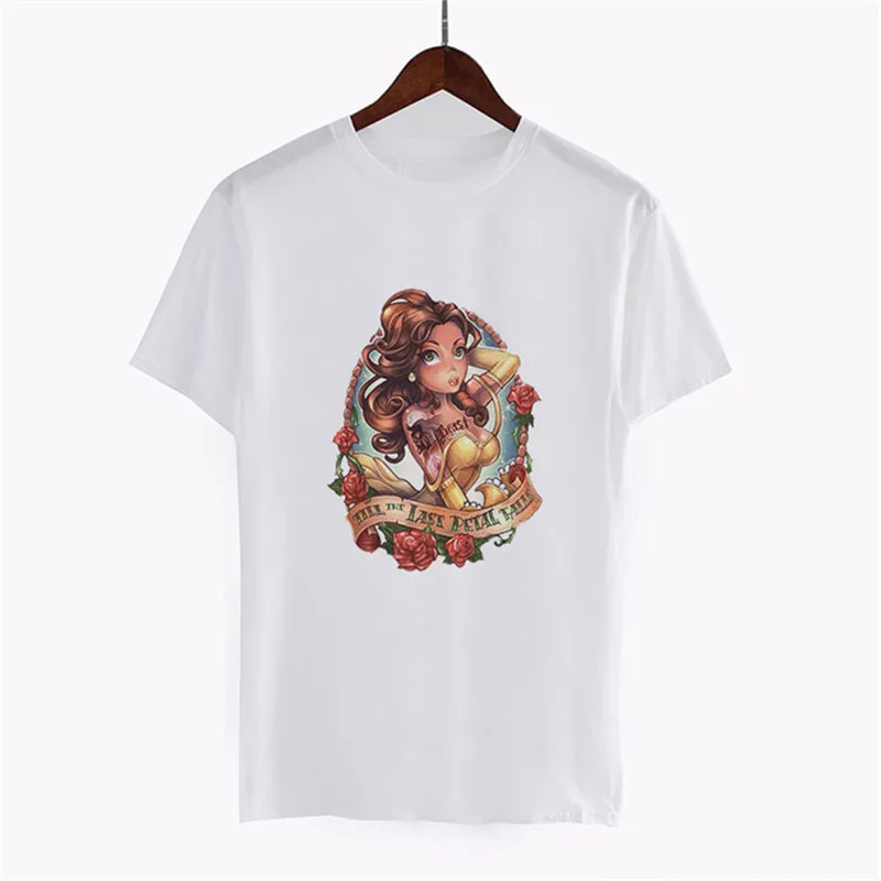 Футболка для девочек женские Забавные футболки в стиле панк с принтом принцессы