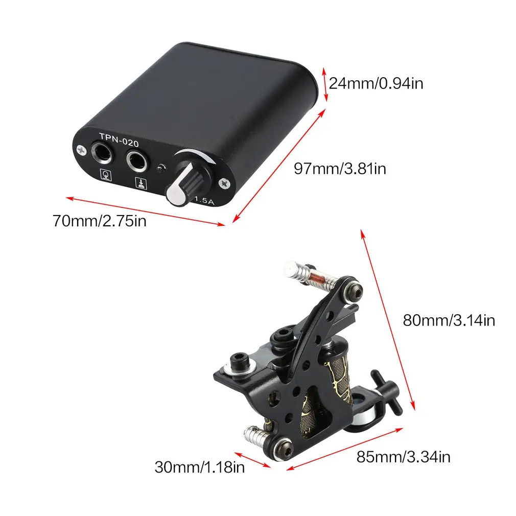 Набор для тату машинки начинающих чернила источник питания иглы наконечники