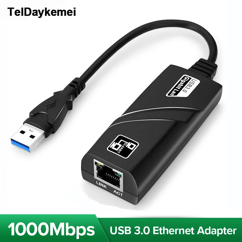 10/100/1000Mbps USB 3.0 Wired USB TypeC To Rj45 Lan Ethernet Adapter