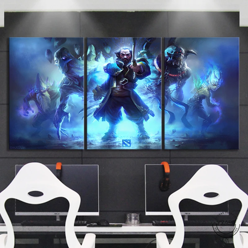 Dota 2 видео игры Искусство стены декор картины герои веер Холст Живопись HD СТЕНА