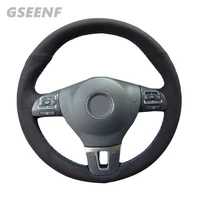car steering wheel cover for volkswagen golf 6 mk6 vw polo sagitar bora santana jetta mk6 black diy suede