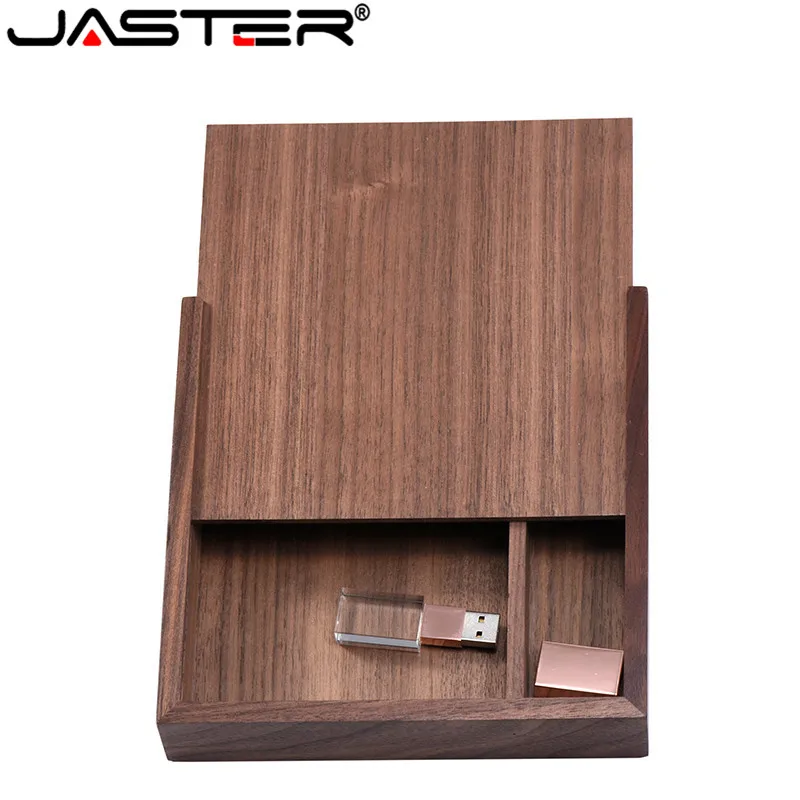 JASTER 1 шт. бесплатный логотип ореховый фотоальбом уникальный кристалл usb + коробка