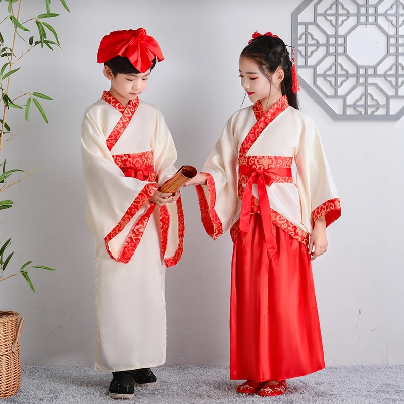 2020 New Children Traditional Chinese Dance Costume Kids Girls Long Sleeve Fan Hanfu Dress Child Clothing Ancient |