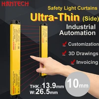 ultra thin side 10mm 20 points safety light curtains infrared alignment photoelectric sensor protection industrial automation