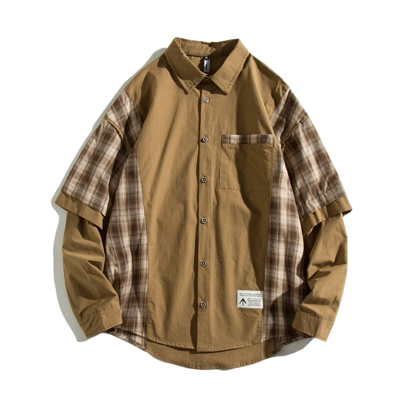 

Misniki 2019 Autumn New Men Long Sleeve Plaid Shirt Men Streetwear Style Casual Shirts Camisas Masculina JP33