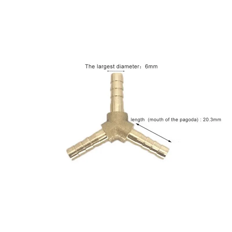 Полностью медный соединитель y-образная труба 3-ходовая шлангная 6 мм 8 10 12 14