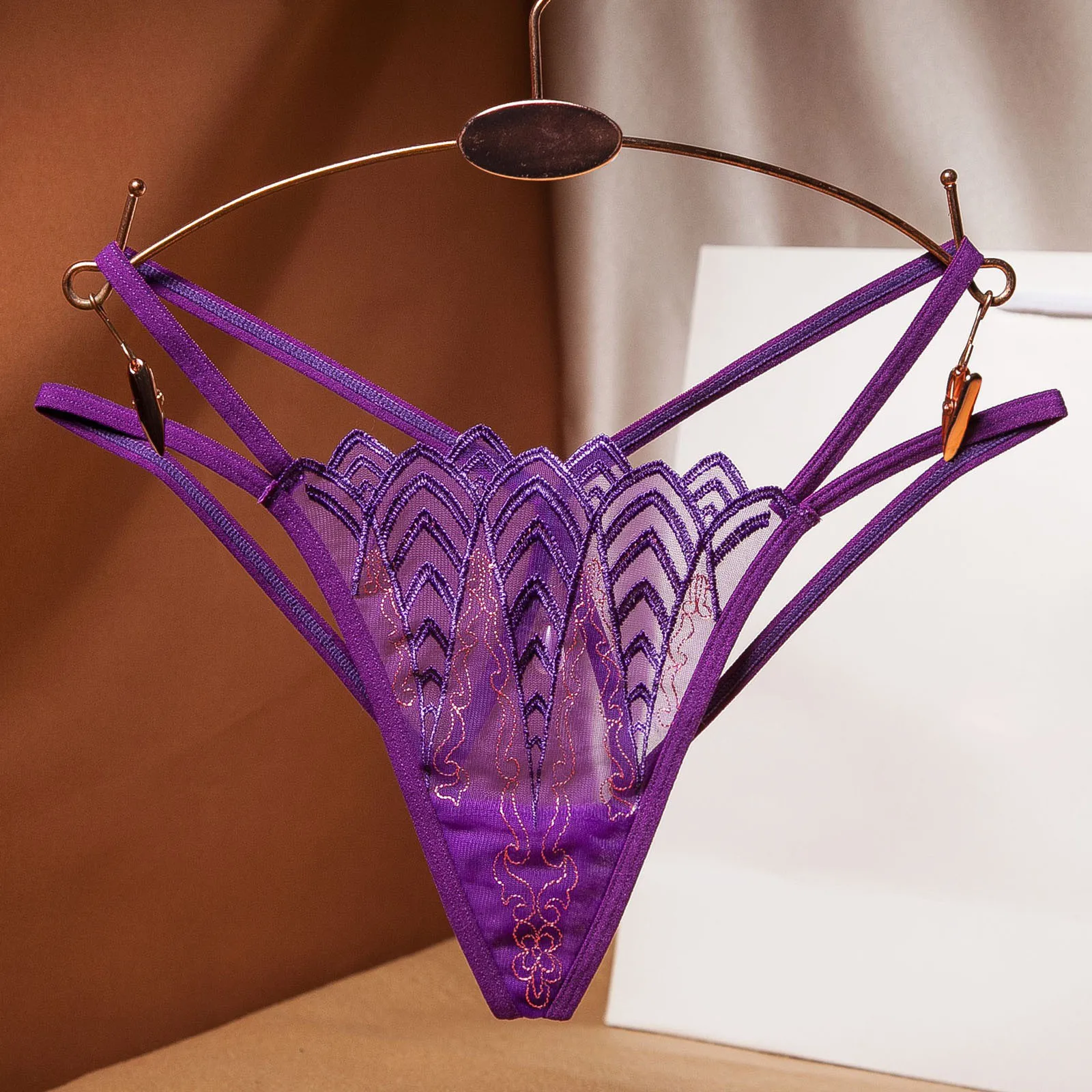 

Sexy Lace Panties For Women Sexy Perspective Bow Lingerie Brief Hollow Out G-String Thong Women's Underwear