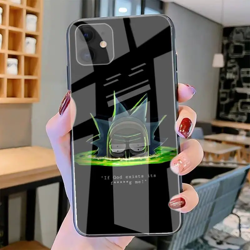 

Rioks And Morties Phone Case Tempered Glass For Iphone6plus 6S 7 7plus 8 X XS XSmax XR 11 12 Pro Max 12mini