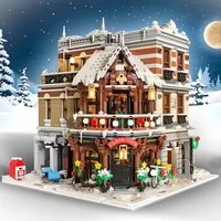 ideas winter village claus toys christmas street view moc modular building blocks city expert bricks toys kids gift