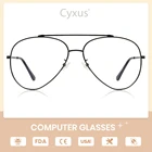 Cyxus анти голубой свет компьютерные очки анти глаз глазное напряжение большая металлическая оправа унисекс-8805