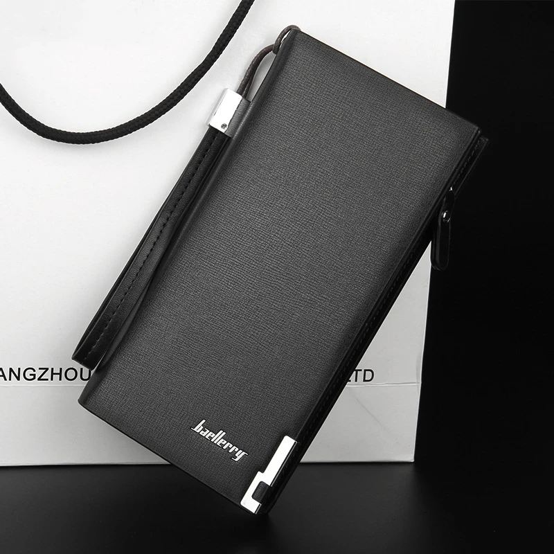 

2020 New PU leather Wallet Zipper Coin Pocket Long Purse Passport Cover For Men Card Holder Purse SW002