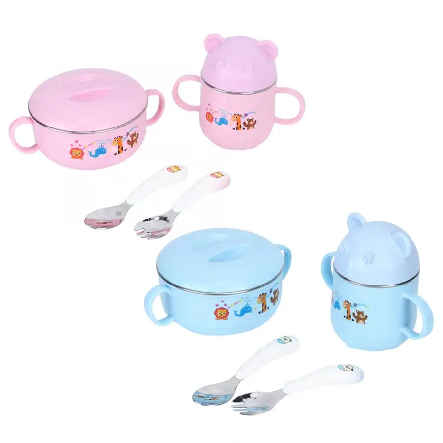 Милый мультяшный набор детской посуды из нержавеющей стали детская чаша чашка
