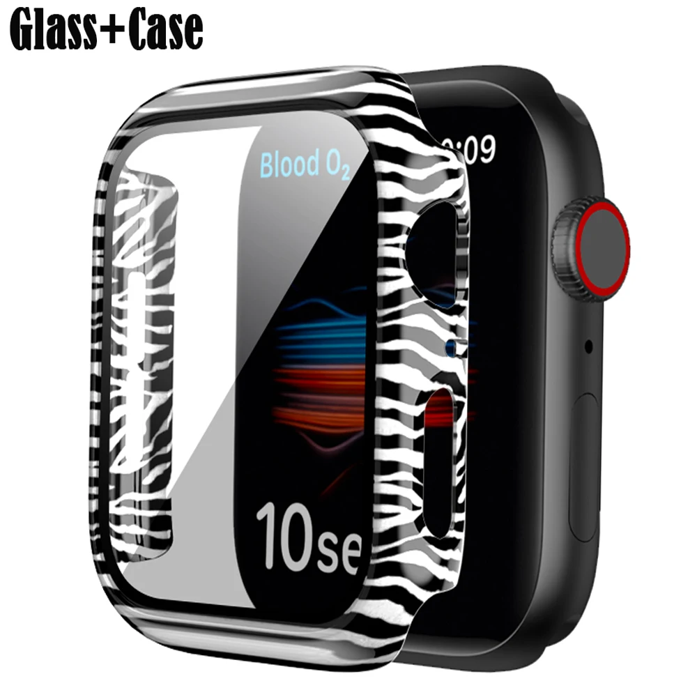 

Glass + Cover for Apple Watch Case 44mm 40mm 42mm 38mm bumper+Screen Protector Accessories for iWatch Series 7 6 5 4 3 se
