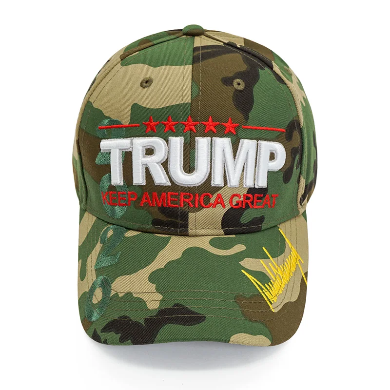 Высококачественная камуфляжная бейсбольная кепка Дональда Трампа, отличная бейсболка с 3D вышивкой, камуфляжная кепка Трампа