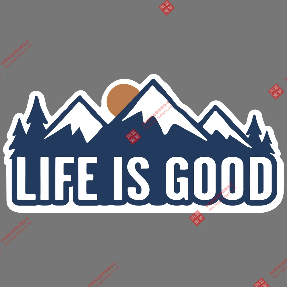 

Personality Life Is Good Mountain Sunset Outdoor Hiking Vinyl Sticker Car Truck Window Decal Car Decal Decoration Laptop