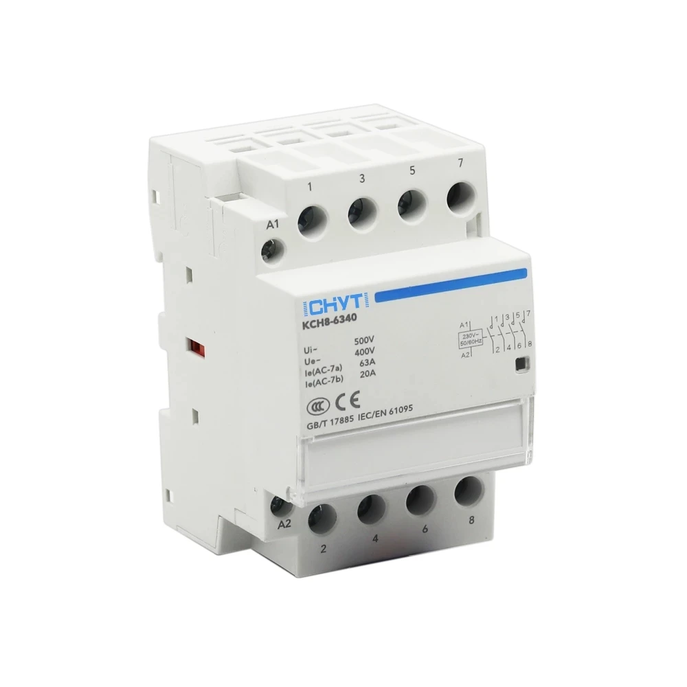 

ICHYTI 4P 25A 220V 24V 400V~ 50/60HZ Din Rail Household AC Modular Contactor 4NO 2NO 2NC 4NC For Car Charging Pile