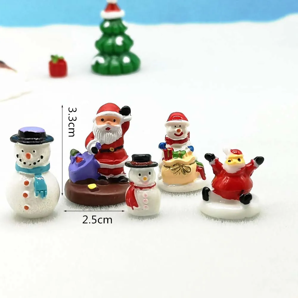Set F 5 шт. Санта Клаус Снеговик Рождественская фигурка модель бонсай сад Сказочный Декор стекло DIY Аксессуары Украшение дома миниатюрное ремесло - Цвет: Set F