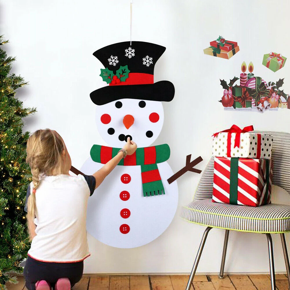 1 Набор Diy войлочный Рождественский Снеговик набор для игр Настенный Съемный