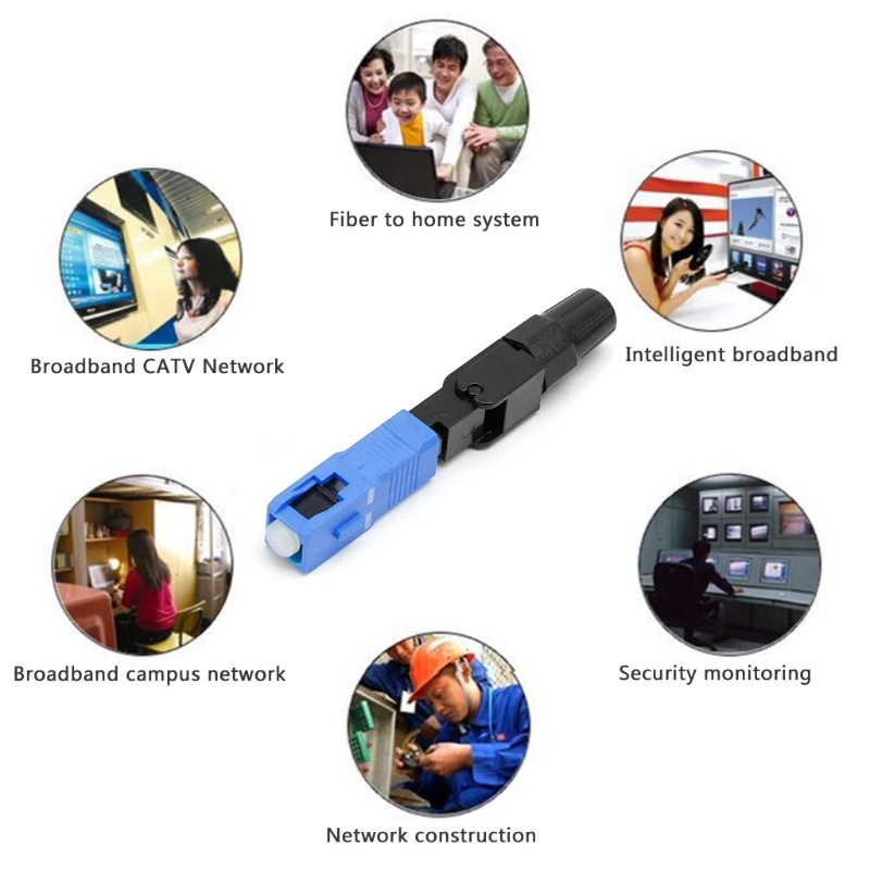 

100PCS SC Optic Fiber Quick Cold FTTH SC Single Mode UPC Fast Connector K3NB
